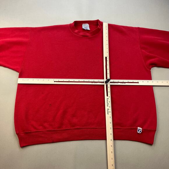 Vintage Logo 7 Sweatshirt Adult XL Red Crewneck Fleece Heavyweight Sports 90s - Picture 11 of 14